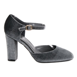 Seastar Silberne Velours-Pumps grau