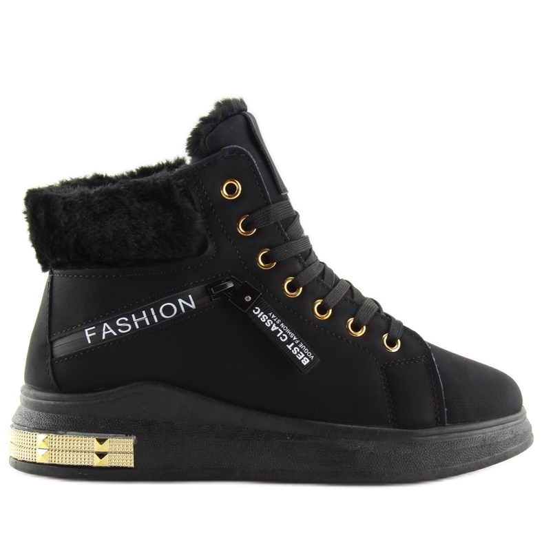 Schwarze isolierte Sneaker W19-25 Schwarz