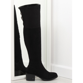 Schwarze Stiefel mit hohen Absätzen BH131-HB Schwarz