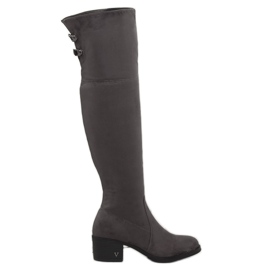 Grau Überstiefel High Heels BH131-HB Grau