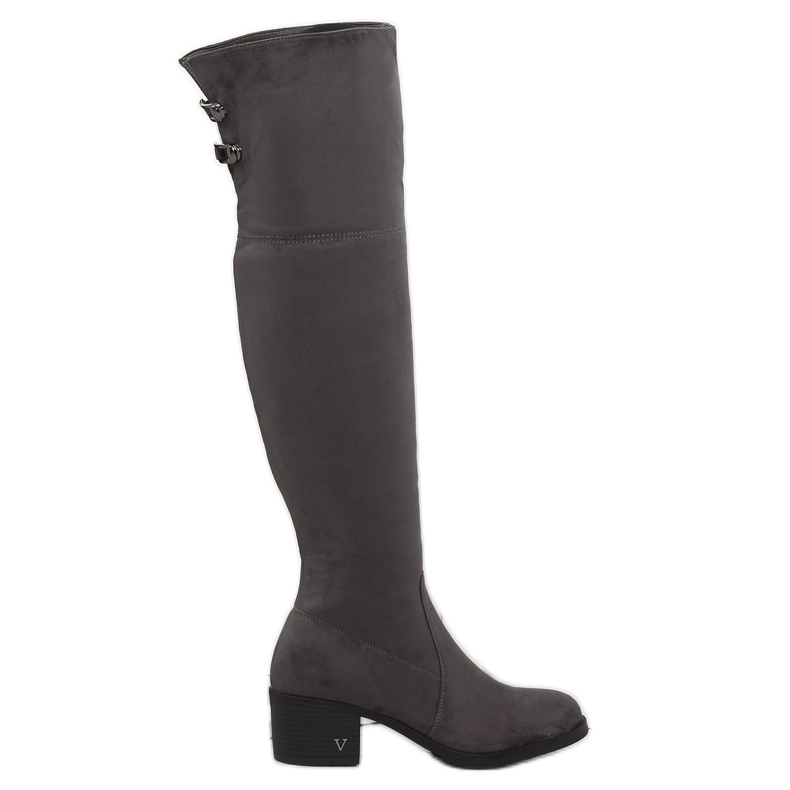 Grau Überstiefel High Heels BH131-HB Grau