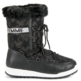 Hohe Schneeschuhe schwarz