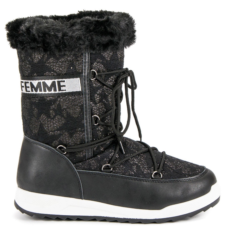 Hohe Schneeschuhe schwarz