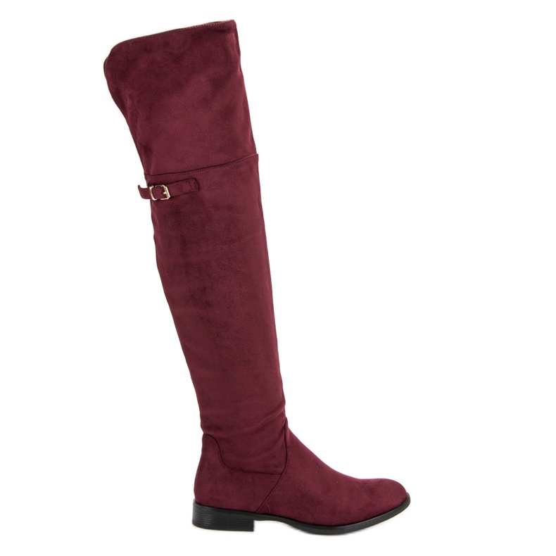 Super Me Overknee-Stiefel mit flachem Absatz rot