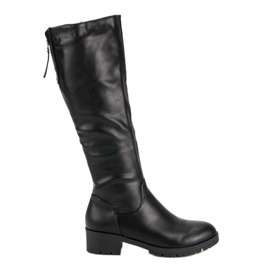 Super Me Bequeme knielange Stiefel schwarz