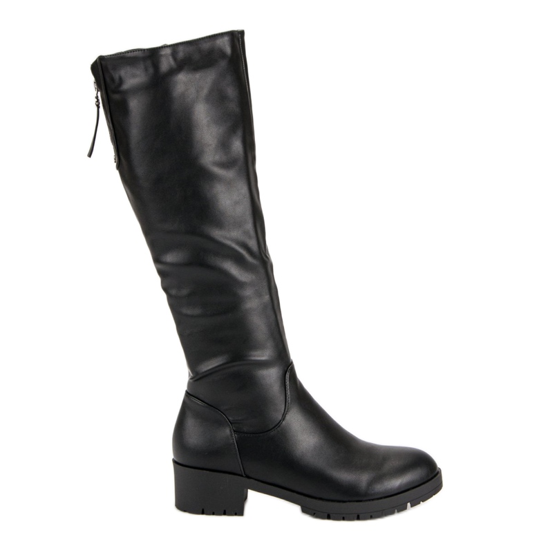 Super Me Bequeme knielange Stiefel schwarz