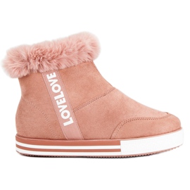 Ideal Shoes Isolierte hohe Sneaker rosa