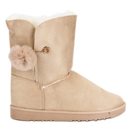 Mukluki mit Schaffell braun