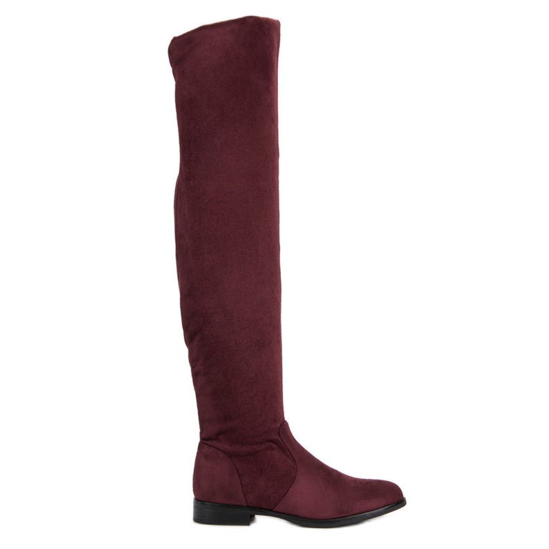 Super Me Overknee-Stiefel mit flachem Absatz rot