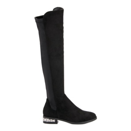 Super Me Stiefel mit flachem Absatz schwarz