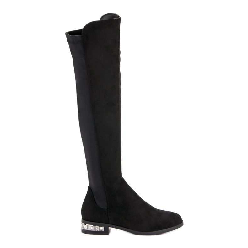 Super Me Stiefel mit flachem Absatz schwarz
