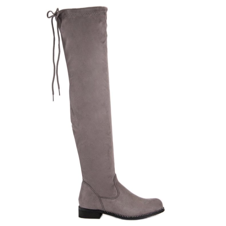 Super Me Modische Overknee-Stiefel grau
