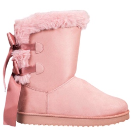 Hoher Mukluki mit Schleifen rosa