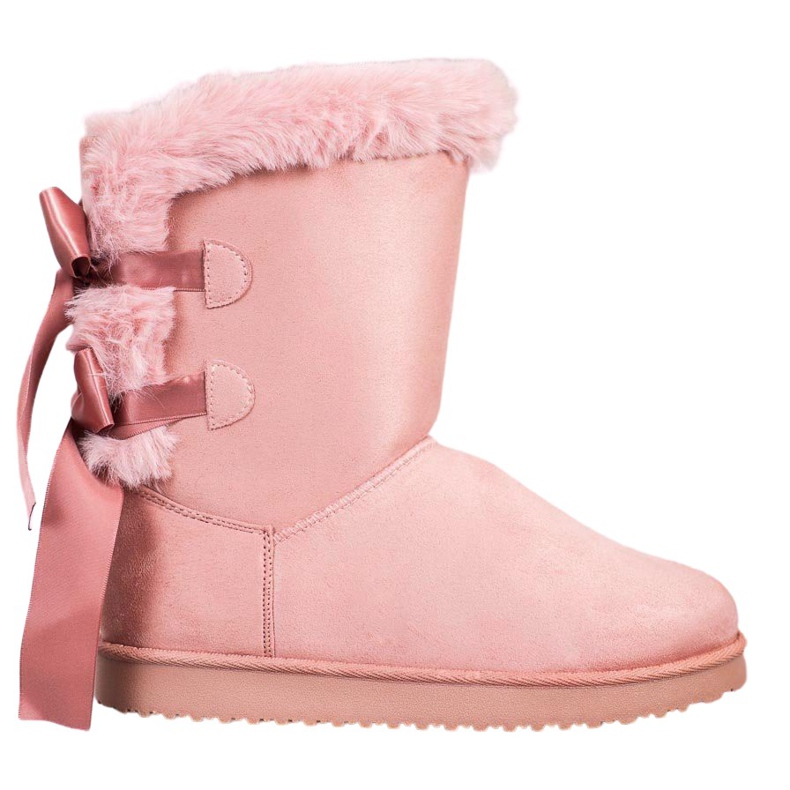 Hoher Mukluki mit Schleifen rosa