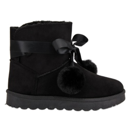 Schwarzes Mukluki mit Pompons