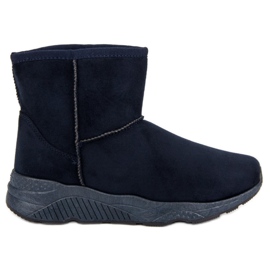 Schneeschuhe auf der Plattform blau marineblau