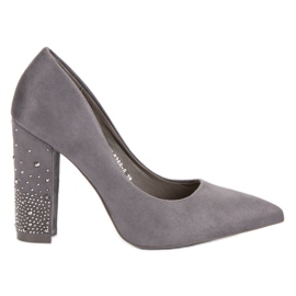 Bestelle Graue Pumps mit Kristallen