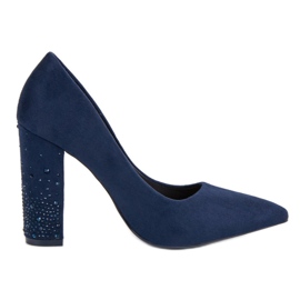 Bestelle Marineblaue Pumps mit Kristallen