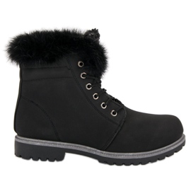 Queentina Schwarze Trapper mit Fell