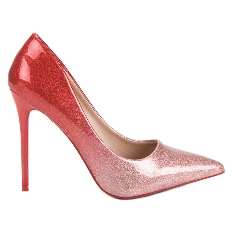 Small Swan Modische lackierte High Heels rot rosa
