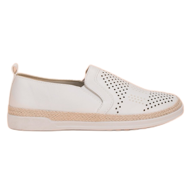 Durchbrochene Slip-On-Sneakers weiß