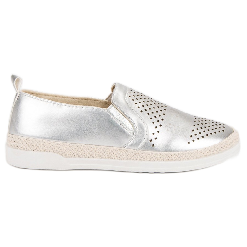 Durchbrochene Slip-On-Sneakers grau