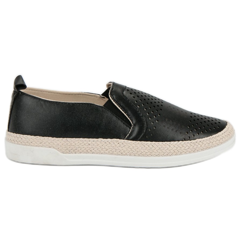 Durchbrochene Slip-On-Sneakers schwarz