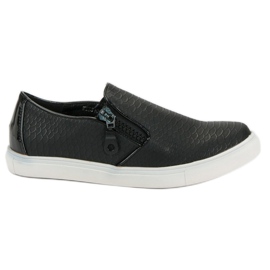 Schwarze Slip-On-Sneakers