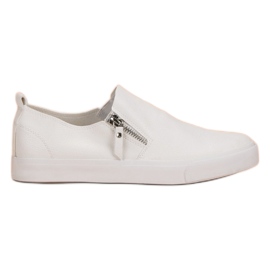 Turnschuhe mit Reißverschluss weiß