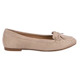 Small Swan Hellbeige Loafer mit Schleife