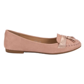 Small Swan Loafer mit Fransen rosa