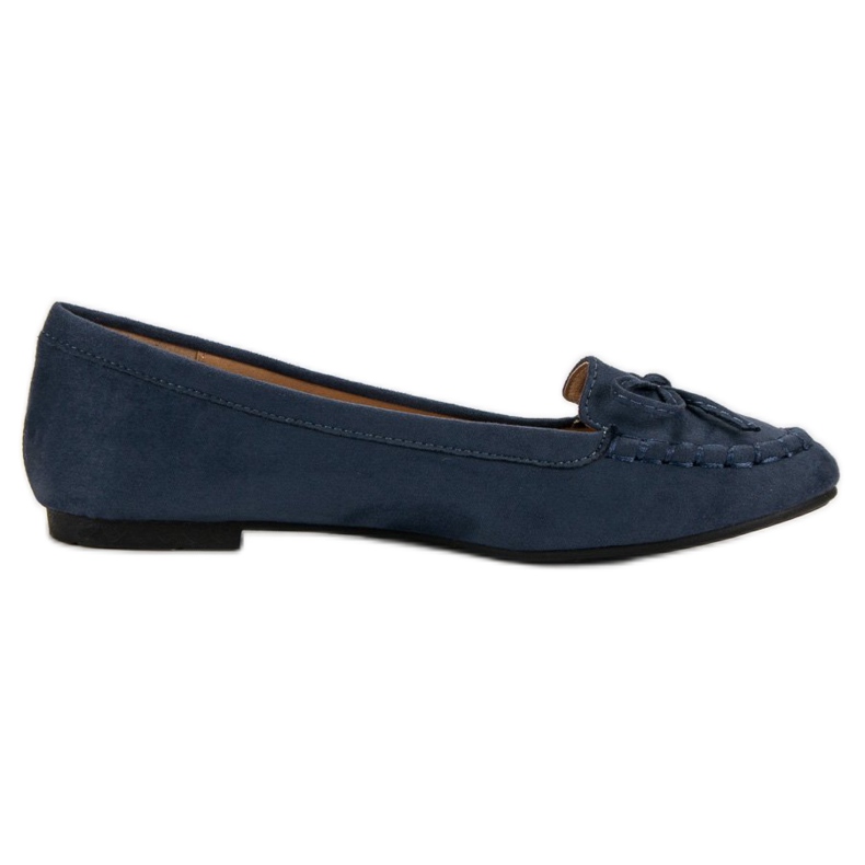 Small Swan Marineblaue Loafer mit Schleife
