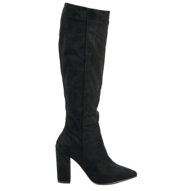 Super Mode Elegante Wildlederstiefel schwarz