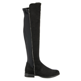 Bestelle Stiefel mit flachem Absatz schwarz