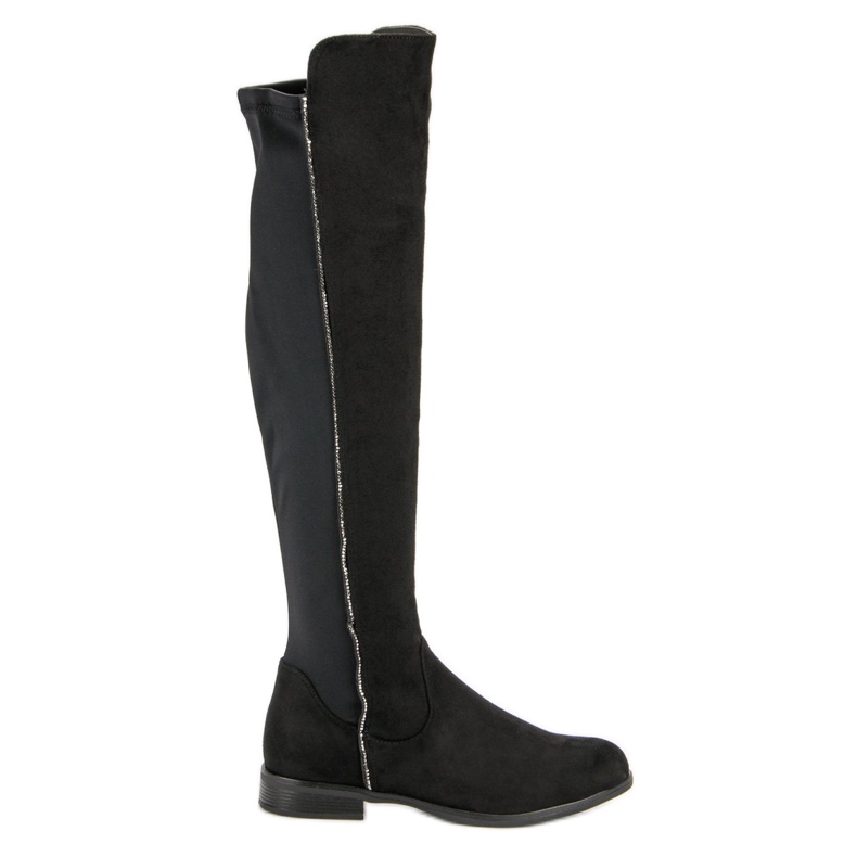 Bestelle Stiefel mit flachem Absatz schwarz