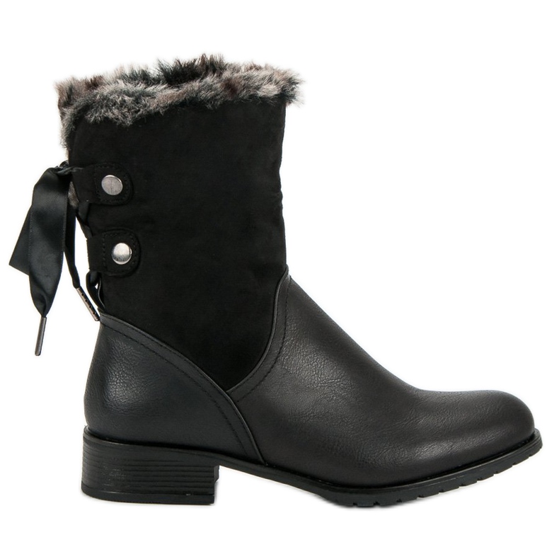 SDS Schwarze Stiefeletten mit Schleife