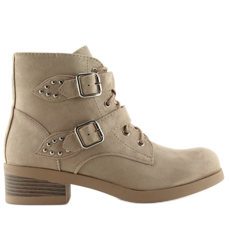 Schnürstiefel mit Schleifen beige C-7101 Beige