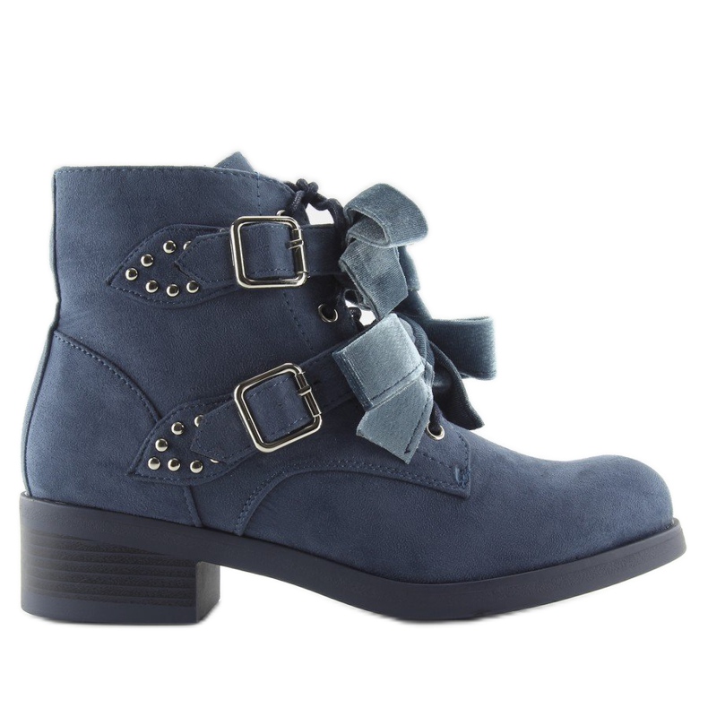 Schnürstiefel mit Schleifen marineblau C-7101 Denim