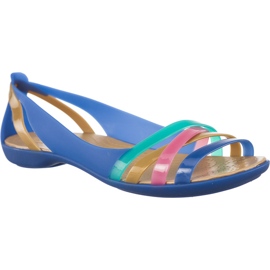 Crocs Isabella Huarache 2 Flat W Blue Jean Gold