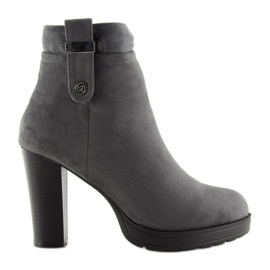 Grau Hochhackige Stiefel BK3233 Grau