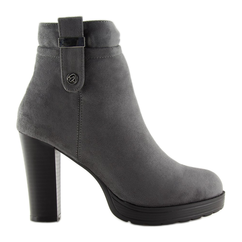 Grau Hochhackige Stiefel BK3233 Grau