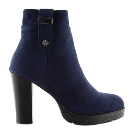 Marineblaue Stiefel mit hohen Absätzen BK3233 Navy