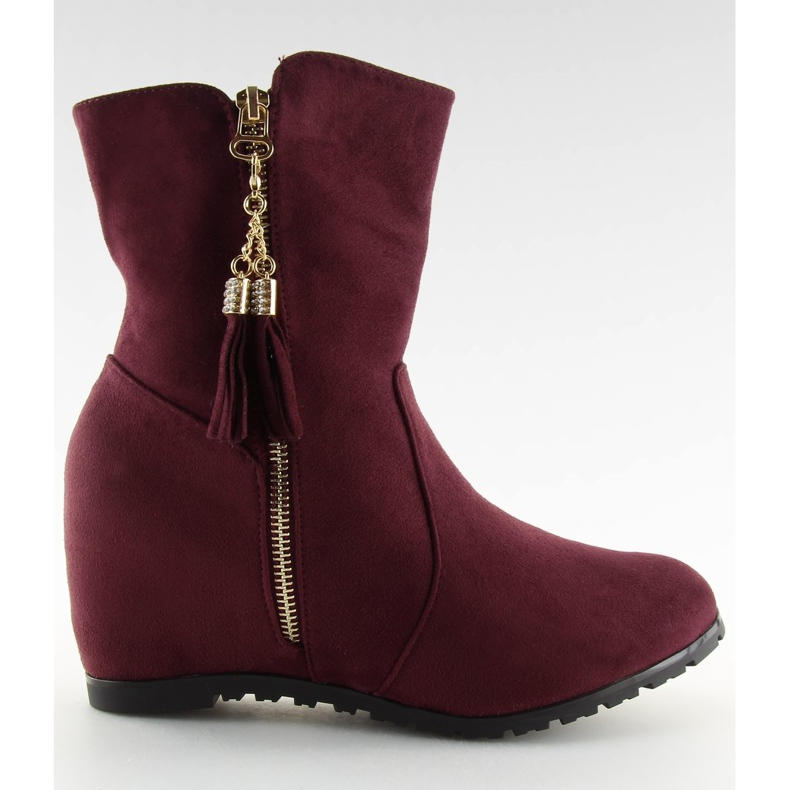 Booties auf Keilabsatz AB02-36 Winered rot