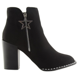 Stiefel mit stabilem Absatz schwarz 8576-2 Schwarz