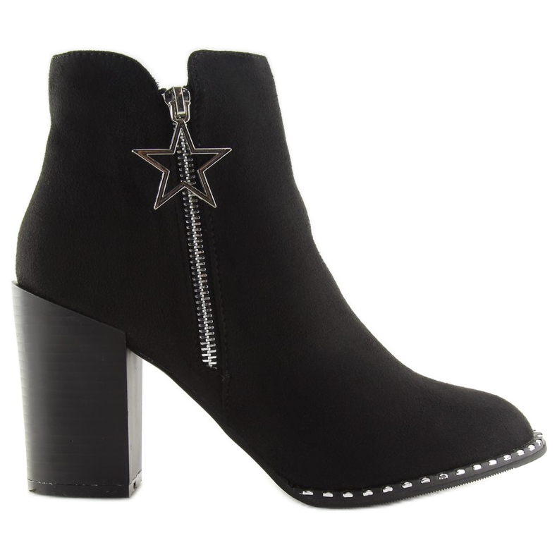 Stiefel mit stabilem Absatz schwarz 8576-2 Schwarz