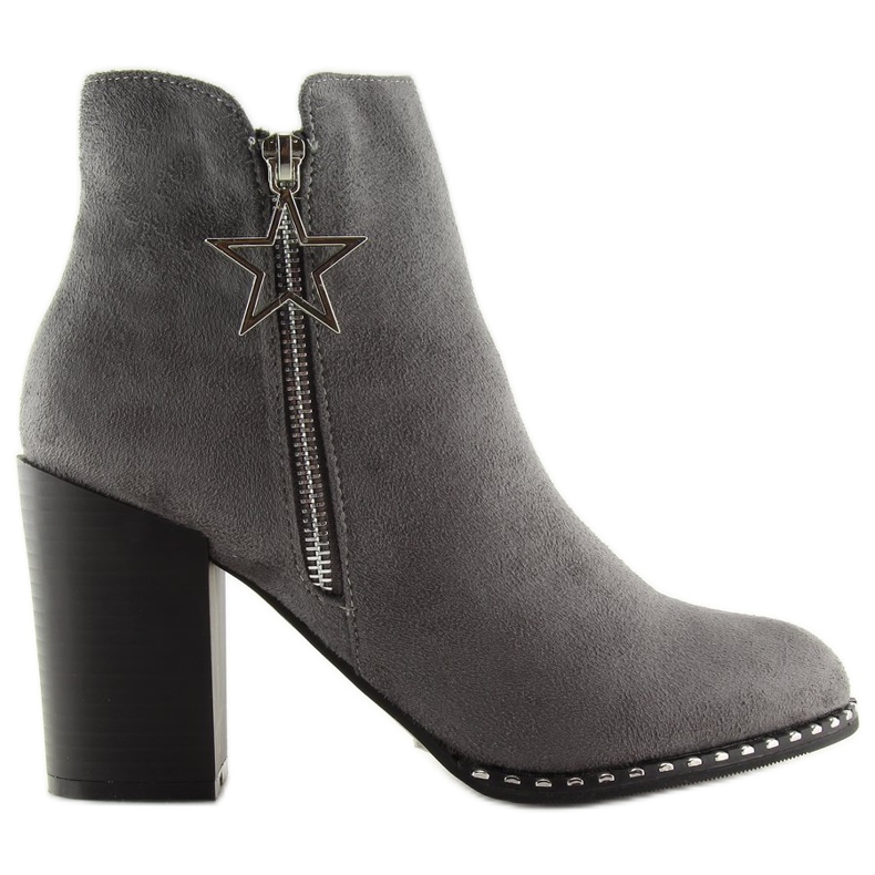 Stiefel mit stabilem Absatz grau 8576-2 Grau