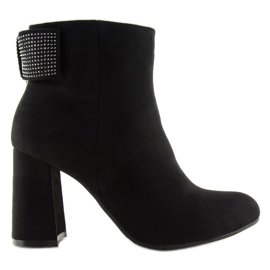 Schwarze Stiefel mit hohen Absätzen Z199 Black