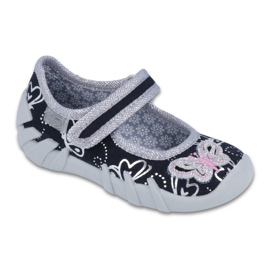 Befado Kinderschuhe 109P177 grau marineblau
