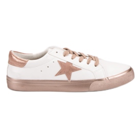 Stilvolle niedrige Sneakers weiß gelb