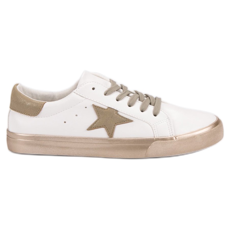 Stilvolle niedrige Sneakers weiß gelb